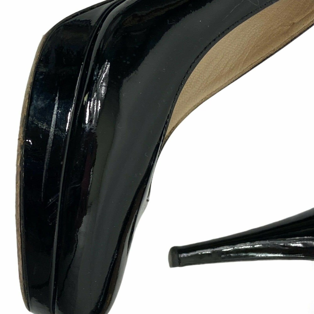 PRADA Black Shiny Patent Leather Heels Pumps 36.5 - Picture 7 of 12